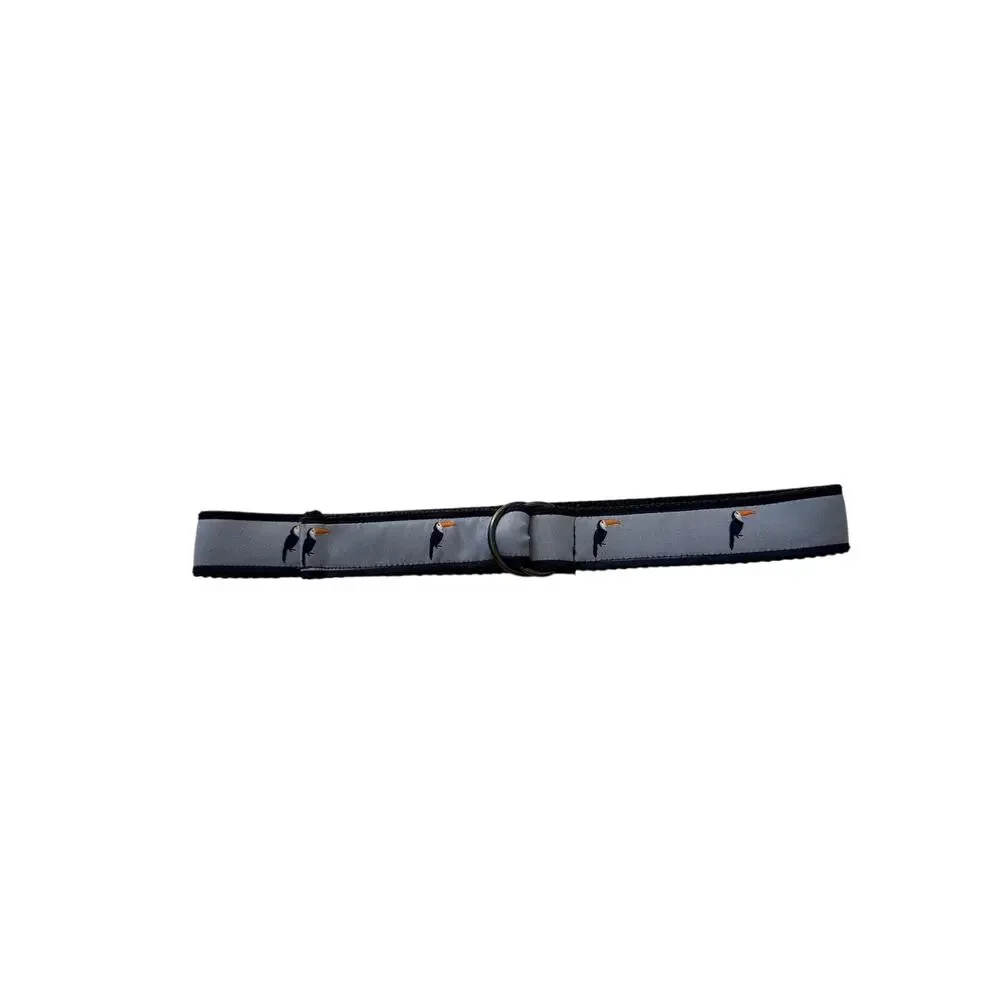 Janie & Jack Blue Webbed Toucan Print D-Ring Belt